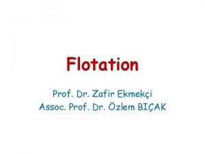 Flotation Prof Dr Zafir Ekmeki Assoc Prof Dr