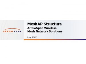 Mesh AP Structure Arrow Span Wireless Mesh Network