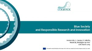 Blue Society and Responsible Research and Innovation Iwona