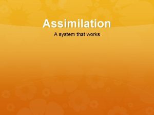 Assimilation A system that works Assimilation List 5
