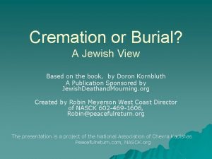 Cremation or Burial A Jewish View Based on