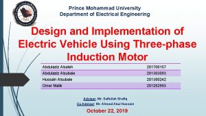 Prince Mohammad University Department of Electrical Engineering Design