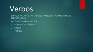 Verbos EXPRESA ACCIONES ACTITUDES CAMBIOS Y MOVIMIENTOS DE
