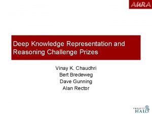 Deep Knowledge Representation and Reasoning Challenge Prizes Vinay