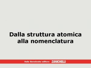 Dalla struttura atomica alla nomenclatura Radioattivit e reazioni