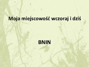 Moja miejscowo wczoraj i dzi BNIN Herb Gminy