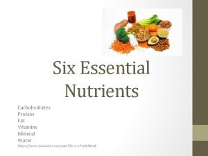 Six Essential Nutrients Carbohydrates Protein Fat Vitamins Mineral