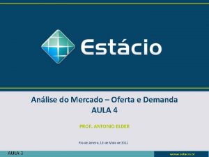 Anlise do Mercado Oferta e Demanda AULA 4