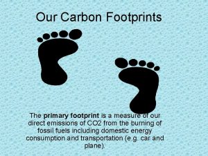 Our Carbon Footprints The primary footprint is a