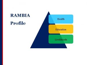 RAMBIA Health Profile Education Livelihoods Our history Rwenzori