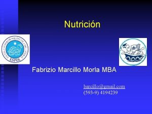 Nutricin Fabrizio Marcillo Morla MBA barcillogmail com 593