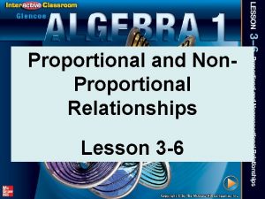 Proportional and Non Proportional Relationships Lesson 3 6