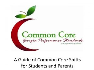 A Guide of Common Core Shifts for Students