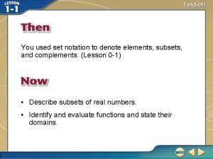 You used set notation to denote elements subsets