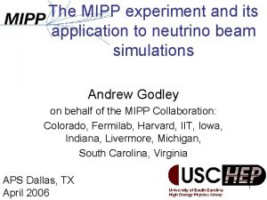 The MIPP experiment and its application to neutrino