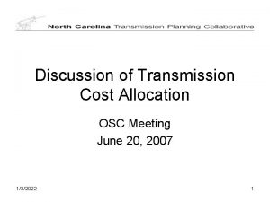 Discussion of Transmission Cost Allocation OSC Meeting June