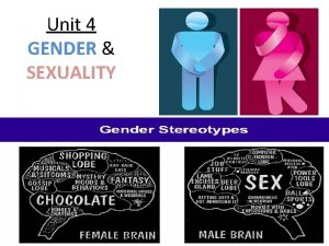 Unit 4 GENDER SEXUALITY Gender Development Much ado