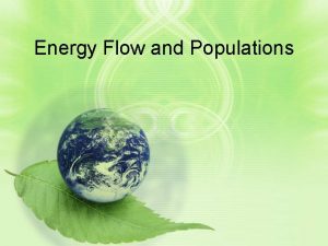 Energy Flow and Populations Flow of Energy in