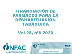 FINANCIACIN DE FRMACOS PARA LA DESHABITUACIN TABQUICA Vol