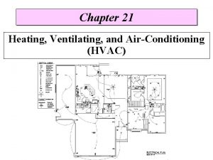 Chapter 21 Heating Ventilating and AirConditioning HVAC Overview