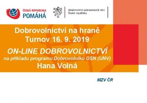 Dobrovolnictv na hran Turnov 16 9 2019 ONLINE