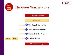 QUIT CHAPTER 29 The Great War 1914 1918