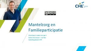 Mantelzorg en Familieparticipatie Workshop in kader van jaar