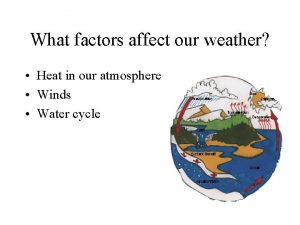 What factors affect our weather Heat in our