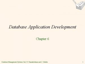 Database Application Development Chapter 6 Database Management Systems