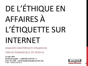 DE LTHIQUE EN AFFAIRES LTIQUETTE SUR INTERNET GRANDES