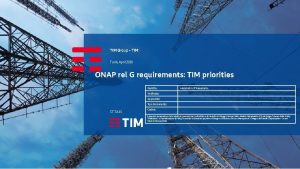 TIM Group TIM Turin April 2020 ONAP rel