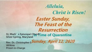 Alleluia Christ is Risen Easter Sunday The Feast