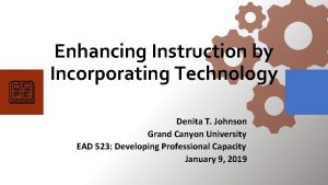 Enhancing Instruction by Incorporating Technology Denita T Johnson