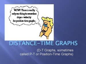 DISTANCETIME GRAPHS DT Graphs sometimes called PT or