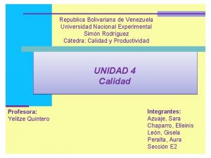 Republica Bolivariana de Venezuela Universidad Nacional Experimental Simn