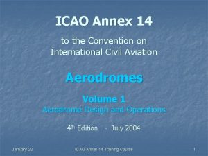 ICAO Annex 14 to the Convention on International