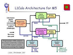 L 1 Calo Architecture for M 5 Calorimeter