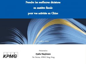 Prendre les meilleures dcisions en matire fiscale pour