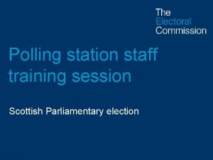 Polling station staff training session Scottish Parliamentary election