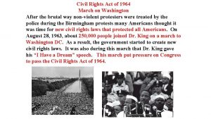 Civil Rights Act of 1964 March on Washington