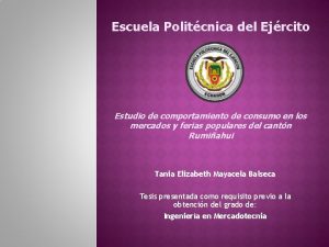 Escuela Politcnica del Ejrcito Estudio de comportamiento de