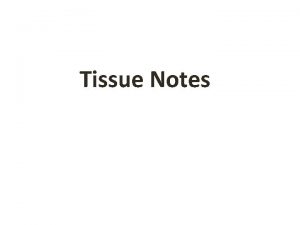 Tissue Notes Types of Tissue 1 Epithelial Tissue