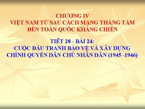 CHNG IV VIT NAM T SAU CCH MNG