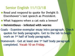 Senior English 111318 Read and respond to quote