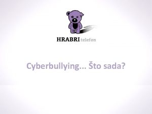 Cyberbullying to sada JA na socijalnoj mrei poruke