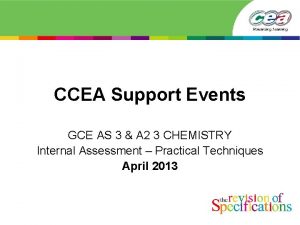 CCEA Support Events GCE AS 3 A 2