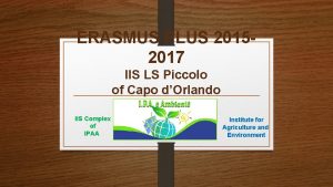 ERASMUS PLUS 20152017 IIS LS Piccolo of Capo