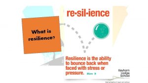 What is resilience My Skills Resilience Through the