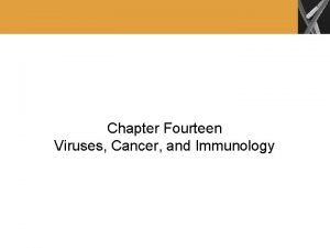 Chapter Fourteen Viruses Cancer and Immunology Viruses Viruses