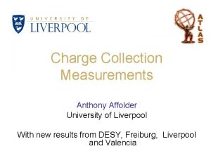 Charge Collection Measurements Anthony Affolder University of Liverpool